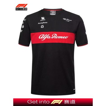2023新款f1賽車服阿爾法羅密歐車隊男裝周冠宇同款t恤圓領短袖夏