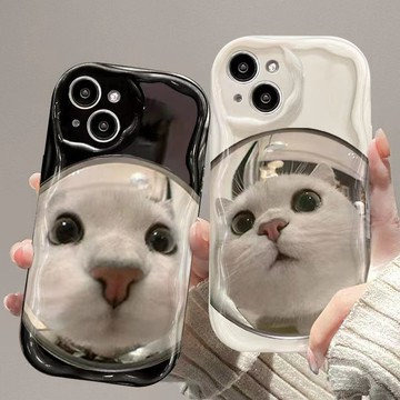 高階磨砂 卡通圓臉貓咪 適用於蘋果 iPhone16 15 14 13 12 11promax手機殼 xr xs保護套