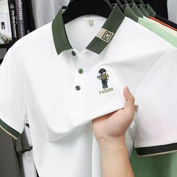 【臺灣出貨】2026新款夏季爆款翻領短袖POLO衫男士 刺繡潮流修身半袖T恤男上衣