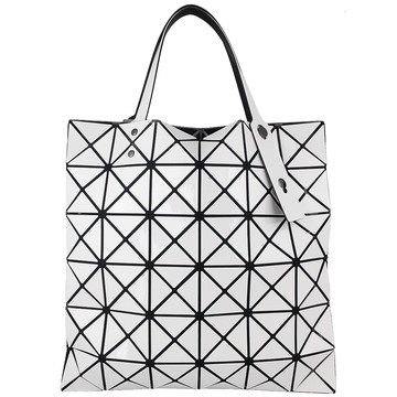 ISSEY MIYAKE 三宅一生 BAOBAO 白色亮面方格6x6手提包