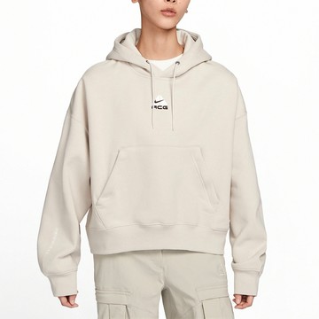 S.G NIKE ACG Hoodie DQ5808-104 女款 米白色 奶油白 短版 內刷毛 厚磅 抽繩 長袖 帽T