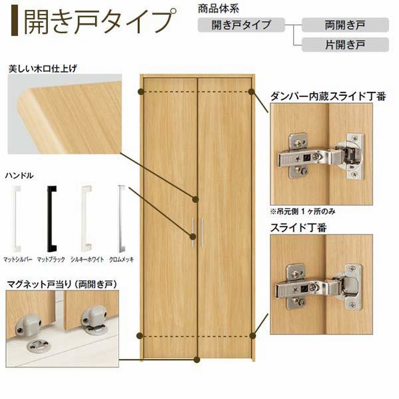 クローゼットドア 片開き戸 TA/YA1 ケーシング枠 三方枠4323 [W438