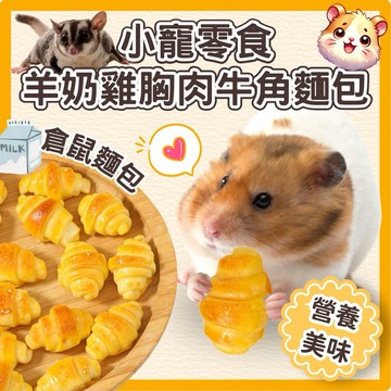 鼠鼠 羊奶雞胸肉牛角麵包 倉鼠零食 黃金鼠零食 倉鼠手工零食 倉鼠羊奶 倉鼠食物 倉鼠點心 倉鼠麵包