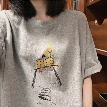 免運 夏季美式微胖女裝 韓國大t 100%純棉 寬鬆t 短袖t oversize 大碼短袖上衣 shirt 2111