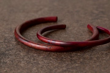 熔岩素燒手環 Magma Brunt Red Copper Bangle