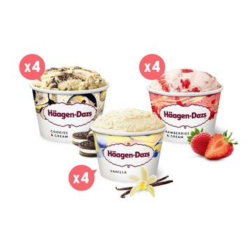 Haagen-Dazs 新經典三重奏迷你杯75ml 12入組(官方旗艦直送)