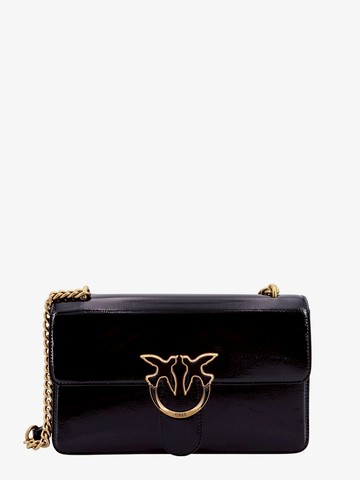 Patent leather shoulder bag with love birds buckle - PINKO - gender_Woman