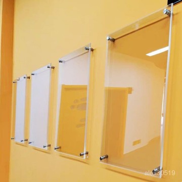 新款定製看闆掛牆雙層夾畫廣告闆製度牌宣傳闆展示闆掛墻資料架 透明亞剋力展闆 53有機玻璃雙層夾闆 透明插盒 目錄架