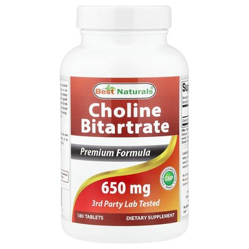 Best Naturals, Choline Bitartrate, 650 mg, 180 Tablets