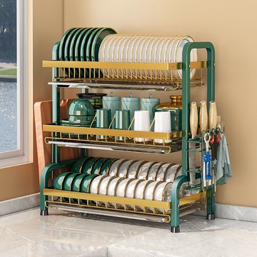 ??空間派??  廚房水槽瀝水架 雙層不銹鋼烤漆 廚房碗架瀝水架 碗筷碗碟架 瀝碗架 餐具置物架 碗碟碗盤收納架