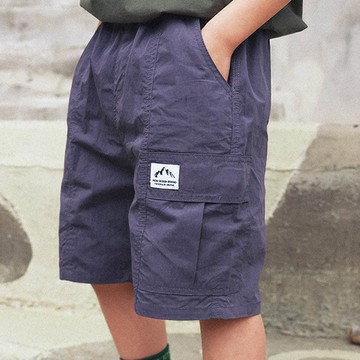 Y B S - 腰鬆緊百搭休閒五分褲-紫色