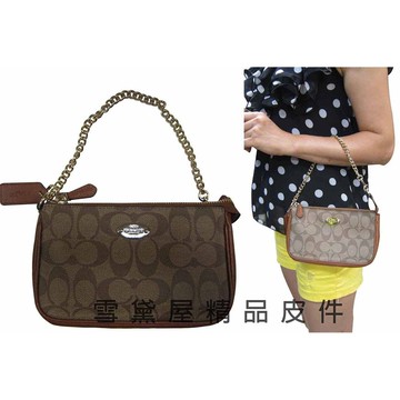~雪黛屋~coach 肩背大手拿包分類包化妝包國際正版保證手提手拿肩背100%進口防水防刮皮革可6吋