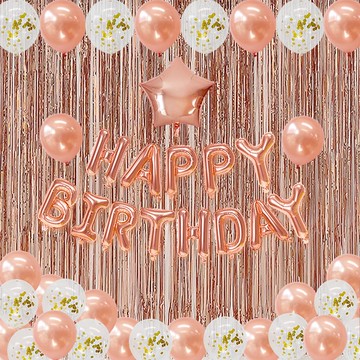 comet 粉色生日氣球拉花套組  1組  混色