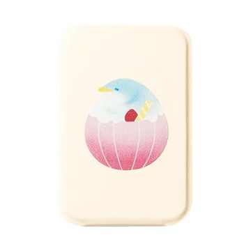 ekax 折疊隨身鏡 仿皮革玻璃材質 110x70mm  企鵝奶昔  1個