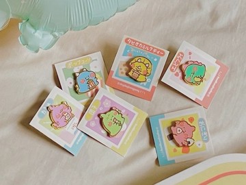 狗狗夾星 / 原創金屬徽章 / 吃貨恐龍重製版