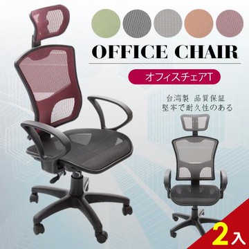 A1-亞當斯頭枕全網透氣高背D扶手電腦椅/辦公椅-箱裝出貨(5色可選-2入)