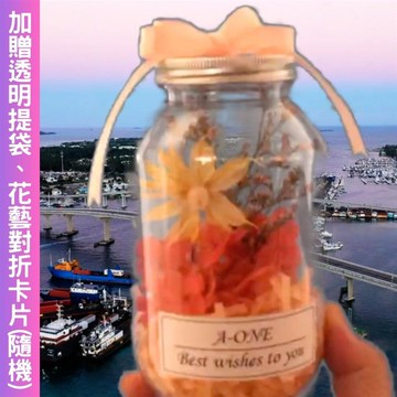 【A-ONE】畢業乾燥花 黃雛菊 永生花願望瓶 瓶中花 滿天星 不凋花 永生花 LED許願瓶 情人節 聖誕節花束 M款_廠商直送