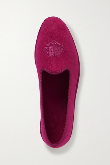 Loro Piana - Venice Embroidered Cashmere-blend Flannel Slippers - Burgundy - IT41