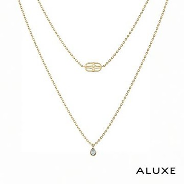 ALUXE 亞立詩 10K金 鑽石項鍊 鬱金香單鑽雙鍊 愛完美系列 遇見愛 NN0207