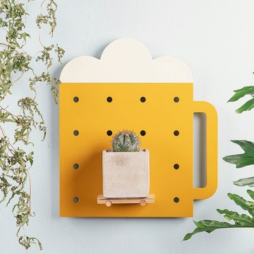 【DIY】木質洞洞板-洞啤 小啤酒造型│壁掛置物架