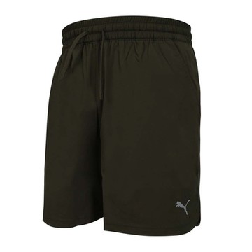 PUMA 男瑜珈系列基礎短褲-歐規 五分褲 休閒 慢跑 52596580 軍綠銀