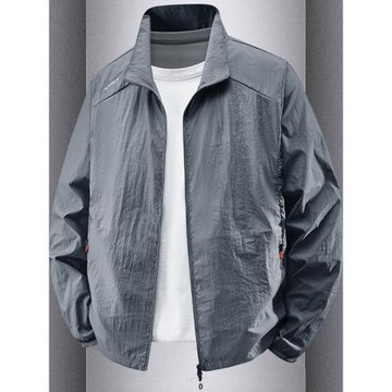 冰絲速干防曬衣男士夏季薄款立領外套透氣戶外2025新款男裝防曬服