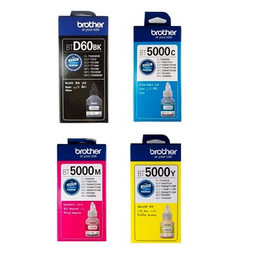 BROTHER  BTD60BK+BT5000C+BT5000M+BT5000Y原廠盒裝墨水(1組4色) 適用:DCP-T510W/DCP-T710W/MFC-T810W
