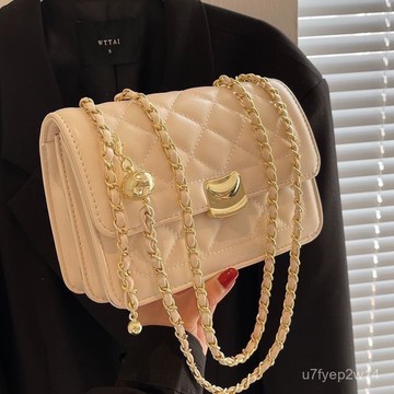 免運💯高級感小包包女包2025新款今年流行夏季百搭菱格鏈條包爆款斜挎包質感鏈條小香風百搭斜挎百搭ins風小方包 簡約洋氣