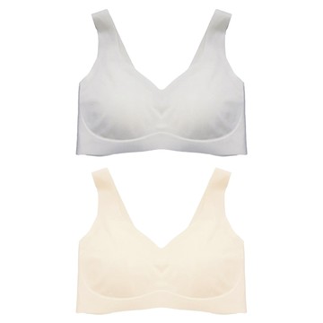 SOFT LIGHT 8D Body Bra 涼感背扣內衣2件組 9699  灰色 + 膚色  M