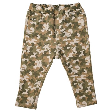 akachan honpo - 10分長經典褲 裏起毛-一般合身款-軍綠色