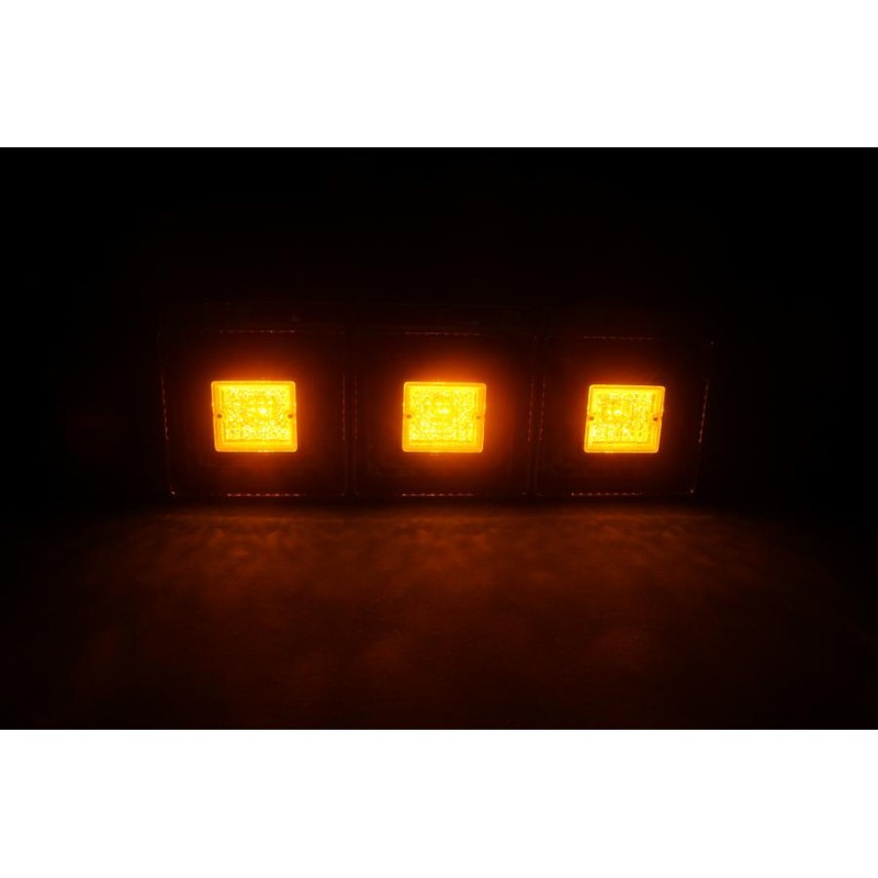 車検対応 JB角型LED3連テールランプ/ウインカー3連/橙 大型