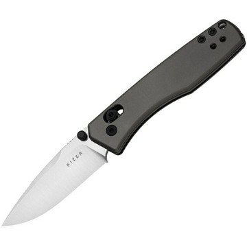 Kizer Aegis 灰鋁柄銀刃 AEB-L鋼軸鎖折刀 V3774A4