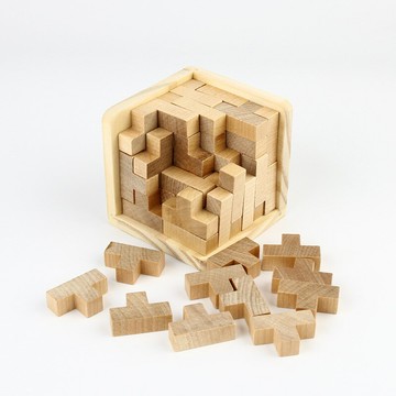 魔豆魯班孔明鎖puzzle益智游戲玩具俄羅斯方塊54個T拼塔解鎖解環