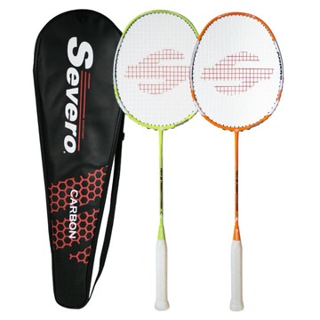 Severo 全碳纖維 Ponte80Power 羽球拍 2入組 + 黑色全拍套 萊姆綠 橘色 1組  石灰 橙子