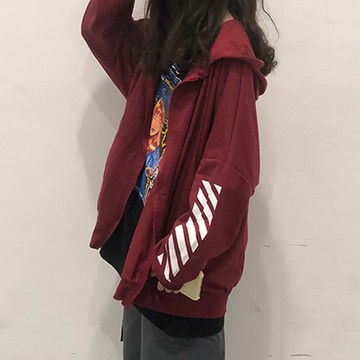 春秋薄款外套女新款連帽開衫oversize衛衣女潮ins設計感上衣