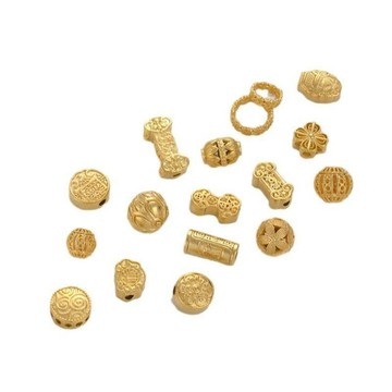 Ala-沙金強保色花環鏤空燈籠圓珠四葉草蓮花祥雲如意隔珠diy飾品配件