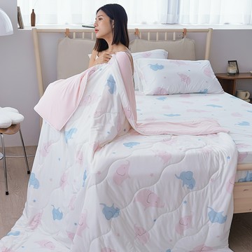 BUHO 布歐 激凍冰紗 雙人床包枕套 漂浮愛樂芬 涼被  床包152 x 188cm + 枕套45 x 75cm 2件 + 涼被150 x 200cm  床包 + 枕套 2件 + 涼被