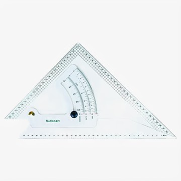 Nationart 方眼勾配定規 25cm 角度0-90度  T05-S10  1支