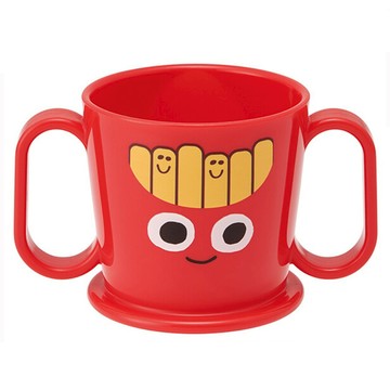 Skater 漢堡系列 BURGER CONX 塑膠雙把學習杯 日本製  薯條 紅色  1個