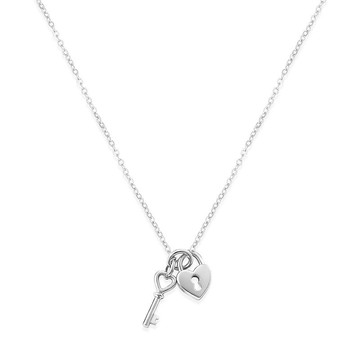 潮流控必備單品 【Poesie】SEREIN 925純銀法式key to heart鎖骨鍊