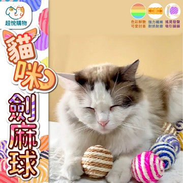 台灣出貨 貓咪劍麻球 發聲玩具 彩色劍麻球 貓咪玩具 逗貓球 劍麻球 寵物劍麻球 貓咪互動