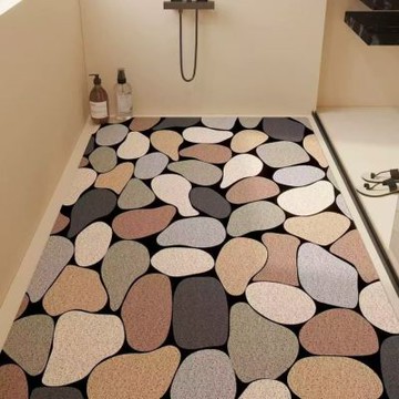 淋浴房浴室地墊 滿鋪瀝水腳墊 絲圈鏤空排水隔水地墊 衛生間浴室地毯