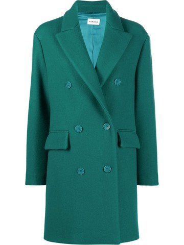 P.A.R.O.S.H. - double-breasted coat - women - Virgin Wool/Acetate/Polyamide/Viscose - M - Green