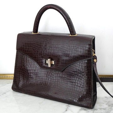 法國復古CLÉO灰紅色皮袋