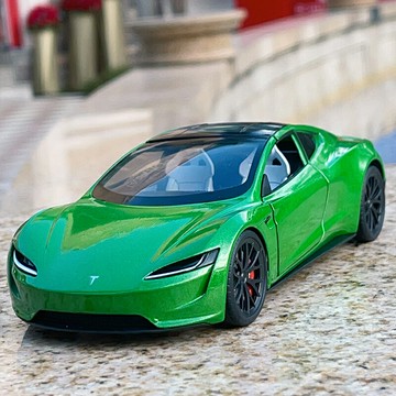 1:24特斯拉敞篷跑車車模合金玩具汽車模型兒童玩具車仿真模型男孩