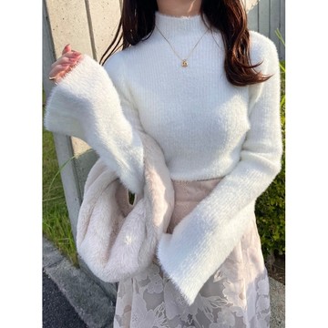 現貨｜GRL 日單🇯🇵 喇叭袖金銀絲羽毛針織上衣 三標齊全✨ ［kz390］
