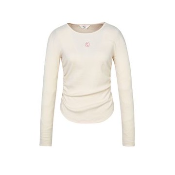 FILA官方直營 女長袖圓領T恤-米白 5TEZ-5014-IV