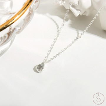 【SPANCONNY】繆思MUSE | 拉長石 S925純銀 | 單鑽水滴項鍊