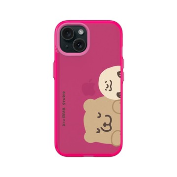 iPhone 15 Clear 粉漾桃 - 咻咻熊 XiuXiubear - 熊與泥