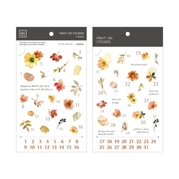 【Print-On Stickers 轉印貼紙】no.167-橙花時日 | 花草系列